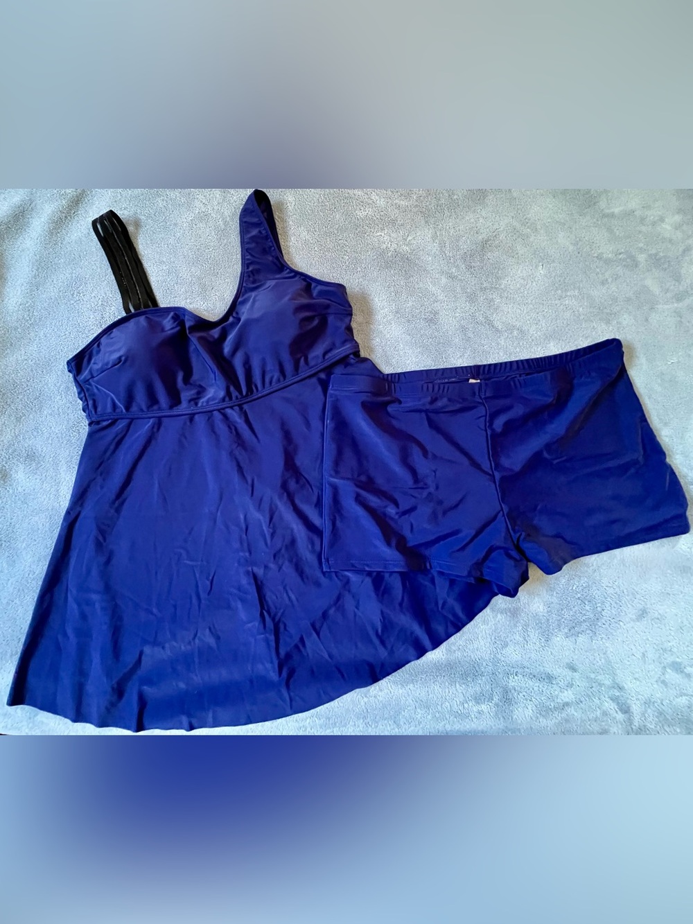 Navy Blue Two-Piece Swim Set - Tankini with Swim Shorts Size 2XL New Never Worn